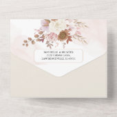 Elegant Autumn Waterverf Floral Wedding All In One Uitnodiging (Achterkant)