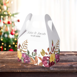 Elegant Autumn Waterverf Floral Wedding Bedankdoosjes