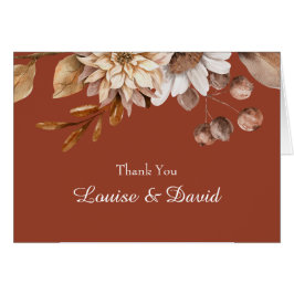 Elegant Autumn Waterverf Floral Wedding Dank je we