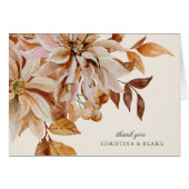 Elegant Autumn Waterverf Floral Wedding Dank je we (Voorkant Horizontaal)