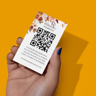 Elegant Autumn Waterverf Floral Wedding Informatiekaartje