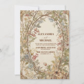 Elegant Autumn Waterverf Floral Wedding Kaart (Voorkant)