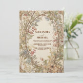 Elegant Autumn Waterverf Floral Wedding Kaart (Staand voorkant)