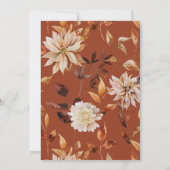 Elegant Autumn Waterverf Floral Wedding Kaart (Achterkant)