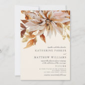 Elegant Autumn Waterverf Floral Wedding Kaart (Voorkant)