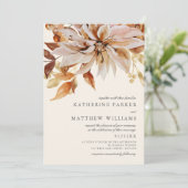 Elegant Autumn Waterverf Floral Wedding Kaart (Staand voorkant)