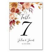 Elegant Autumn Waterverf Floral Wedding Kaart (Voorkant)
