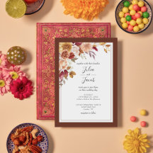 Elegant Autumn Waterverf Floral Wedding