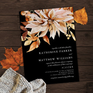Elegant Autumn Waterverf Floral Wedding Kaart