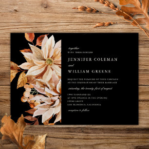 Elegant Autumn Waterverf Floral Wedding Kaart