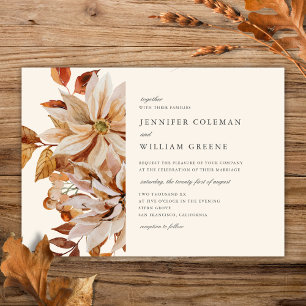 Elegant Autumn Waterverf Floral Wedding Kaart