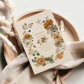 Elegant Autumn Waterverf Floral Wedding Kaart