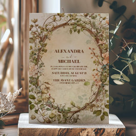 Elegant Autumn Waterverf Floral Wedding Kaart
