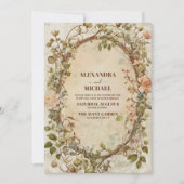 Elegant Autumn Waterverf Floral Wedding Kaart (Voorkant)