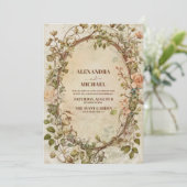 Elegant Autumn Waterverf Floral Wedding Kaart (Staand voorkant)