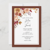 Elegant Autumn Waterverf Floral Wedding Kaart (Voorkant)