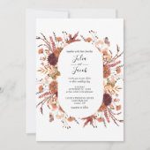 Elegant Autumn Waterverf Floral Wedding Kaart (Voorkant)