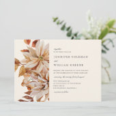 Elegant Autumn Waterverf Floral Wedding Kaart (Staand voorkant)