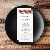 Elegant Autumn Waterverf Floral Wedding Menu