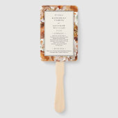 Elegant Autumn Waterverf Floral Wedding Programme Handwaaier (Voorkant)