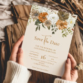 Elegant Autumn Waterverf Floral Wedding Save The Date