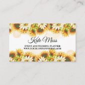 Elegant Autumn Waterverf Sunflower Visitekaartje (Voorkant)