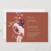 Elegant Autumn Waterverf Terracotta Wedding Kaart (Voorkant)