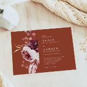 Elegant Autumn Waterverf Terracotta Wedding Kaart