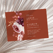Elegant Autumn Waterverf Terracotta Wedding Kaart