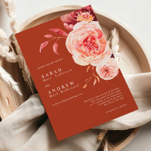 Elegant Autumn Waterverf Terracotta Wedding
