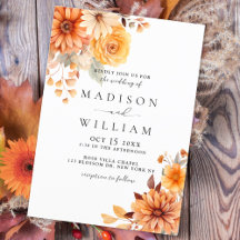 Elegant Autumn Waterverf Wedding