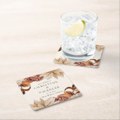 Elegant Autumn Waterverf Wedding Kartonnen Onderzetters (Insitu)