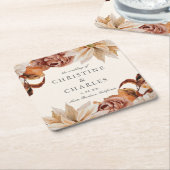 Elegant Autumn Waterverf Wedding Kartonnen Onderzetters (Schuin)