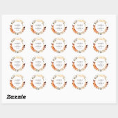 Elegant Autumn Waterverf Wedding Ronde Sticker (Vel)