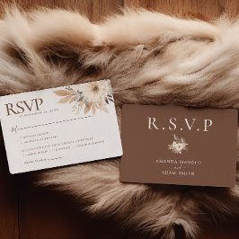 Elegant Autumn Waterverf Wedding RSVP Kaartje