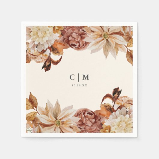 Elegant Autumn Waterverf Wedding Square Servet (Voorkant)