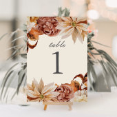 Elegant Autumn Waterverf Wedding Table Number Kaart
