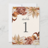 Elegant Autumn Waterverf Wedding Table Number Kaart (Voorkant)