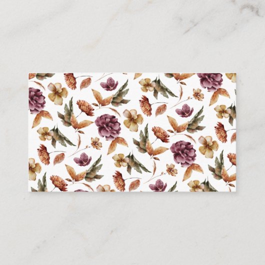 Elegant Autumn Wedding Informatiekaartje (Achterkant)