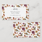 Elegant Autumn Wedding Informatiekaartje (Voorkant / Achterkant)