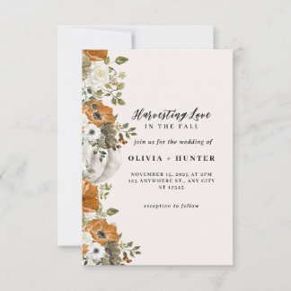 Elegant Autumn Wedding Kaart