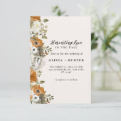 Elegant Autumn Wedding Kaart (Staand voorkant)