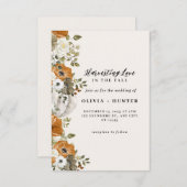 Elegant Autumn Wedding Kaart (Voorkant / Achterkant)