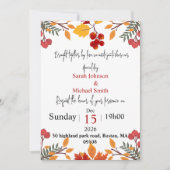Elegant Autumn Wedding Uitnodiging (Voorkant)