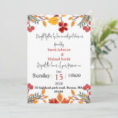 Elegant Autumn Wedding Uitnodiging (Staand voorkant)
