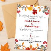 Elegant Autumn Wedding Uitnodiging
