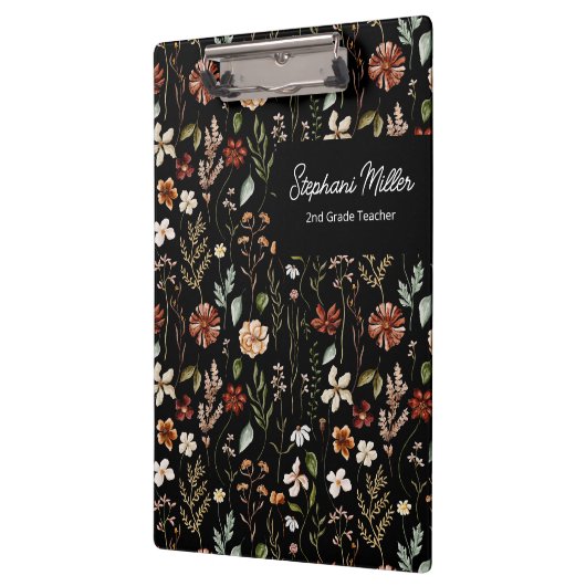 Elegant Autumn Wildflower Meadow Floral Pattern Klembord (Links)