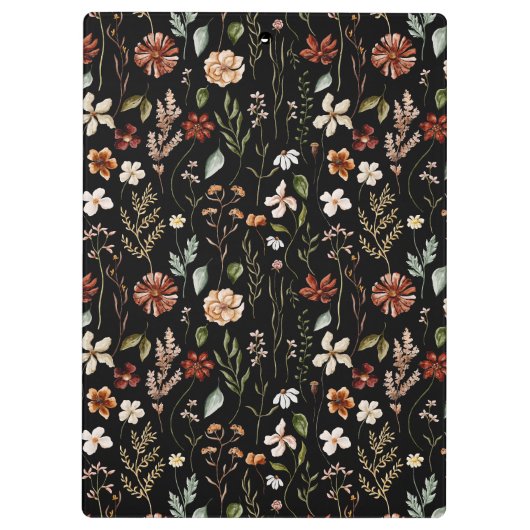Elegant Autumn Wildflower Meadow Floral Pattern Klembord (Achterkant)