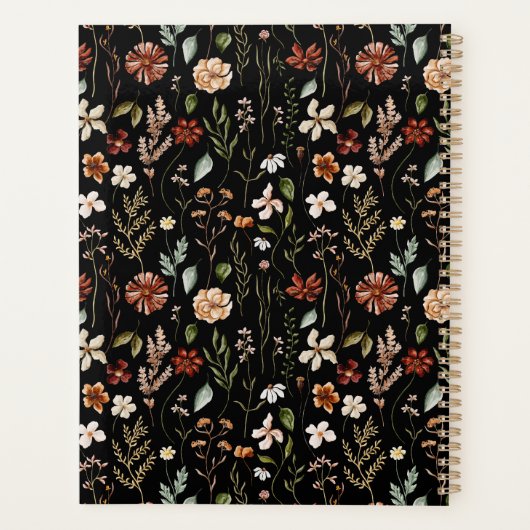 Elegant Autumn Wildflower Meadow Floral Pattern Planner (Achterkant)