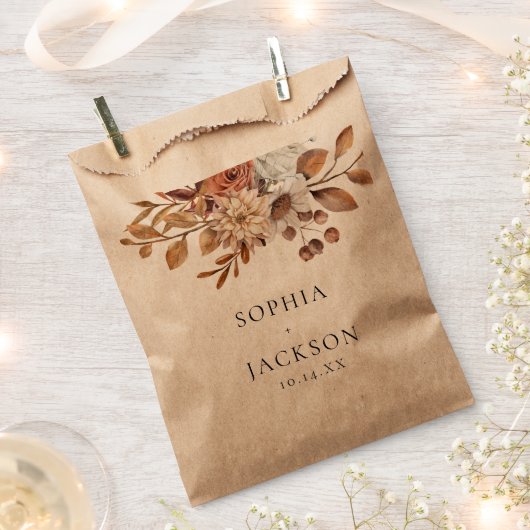 Elegant Autumn Winter Floral Wedding Favors Bedankzakje (Geknipt)